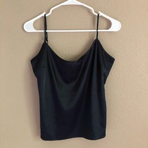 Navy Blue Satin Tank Top